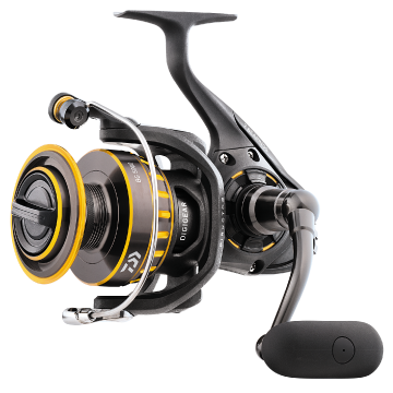 Yellow and black spinning reel